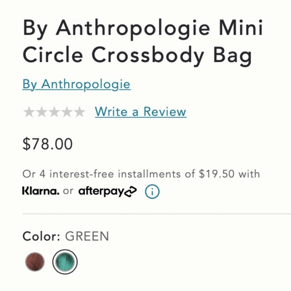 By Anthro Mini Circle Crossbody Bag in Green NWT - Picture 4 of 7